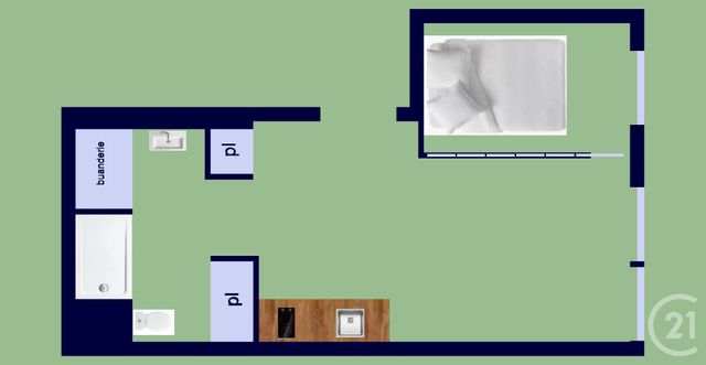 Appartement Studio à vendre - 1 pièce - 27.07 m2 - PARIS - 75019 - ILE-DE-FRANCE - Century 21 Bolivar Jourdain