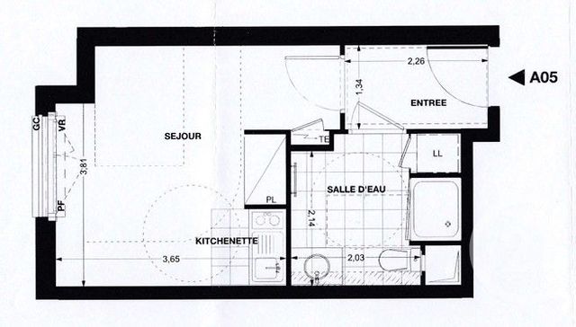 Appartement Studio à vendre - 1 pièce - 23.14 m2 - PARIS - 75019 - ILE-DE-FRANCE - Century 21 Bolivar Jourdain