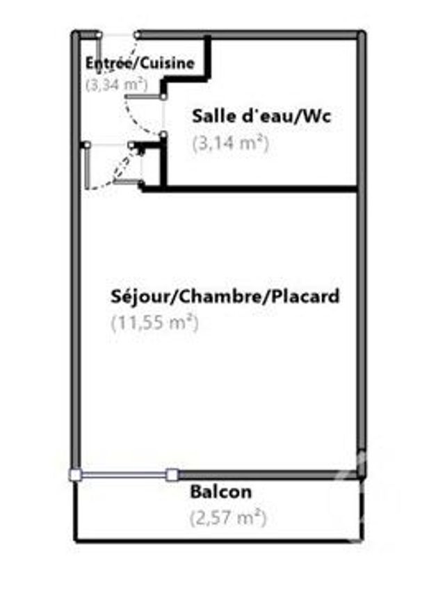 Appartement F1 à vendre - 1 pièce - 18.03 m2 - PARIS - 75019 - ILE-DE-FRANCE - Century 21 Bolivar Jourdain